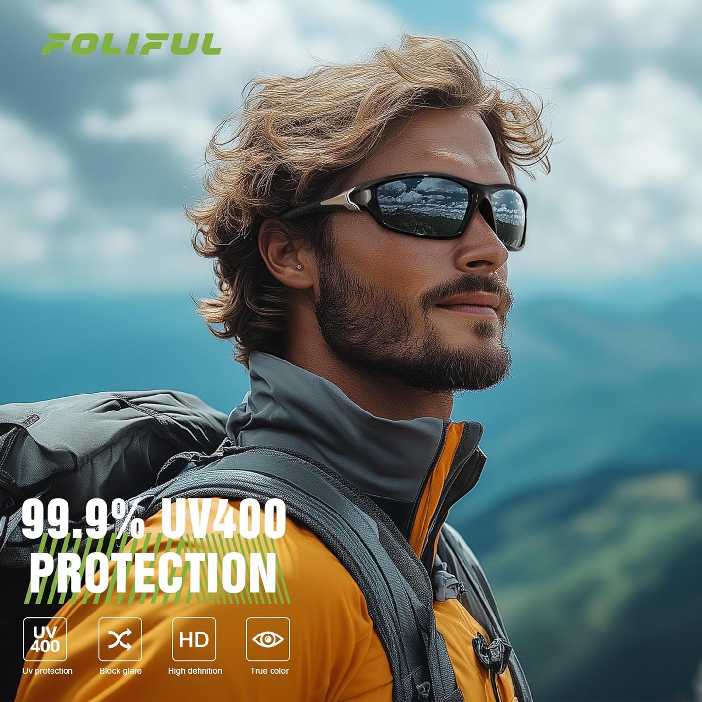 3 Pack Polarized Sports Sunglasses for Men